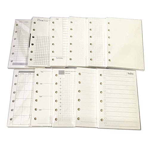 Harphia A7 Planner Inserts for 11 Packs, A7 Agenda Refill, 100 gsm Thicker Paper/4.84 x 3.23'', 45 Sheets(90 Pages) per Pack, 11 Designs Included, for 6 Holes Pocket Binder, Harphia - Image 1