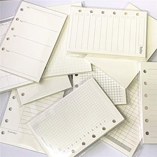 Harphia A7 Planner Inserts for 11 Packs, A7 Agenda Refill, 100 gsm Thicker Paper/4.84 x 3.23'', 45 Sheets(90 Pages) per Pack, 11 Designs Included, for 6 Holes Pocket Binder, Harphia - Image 2