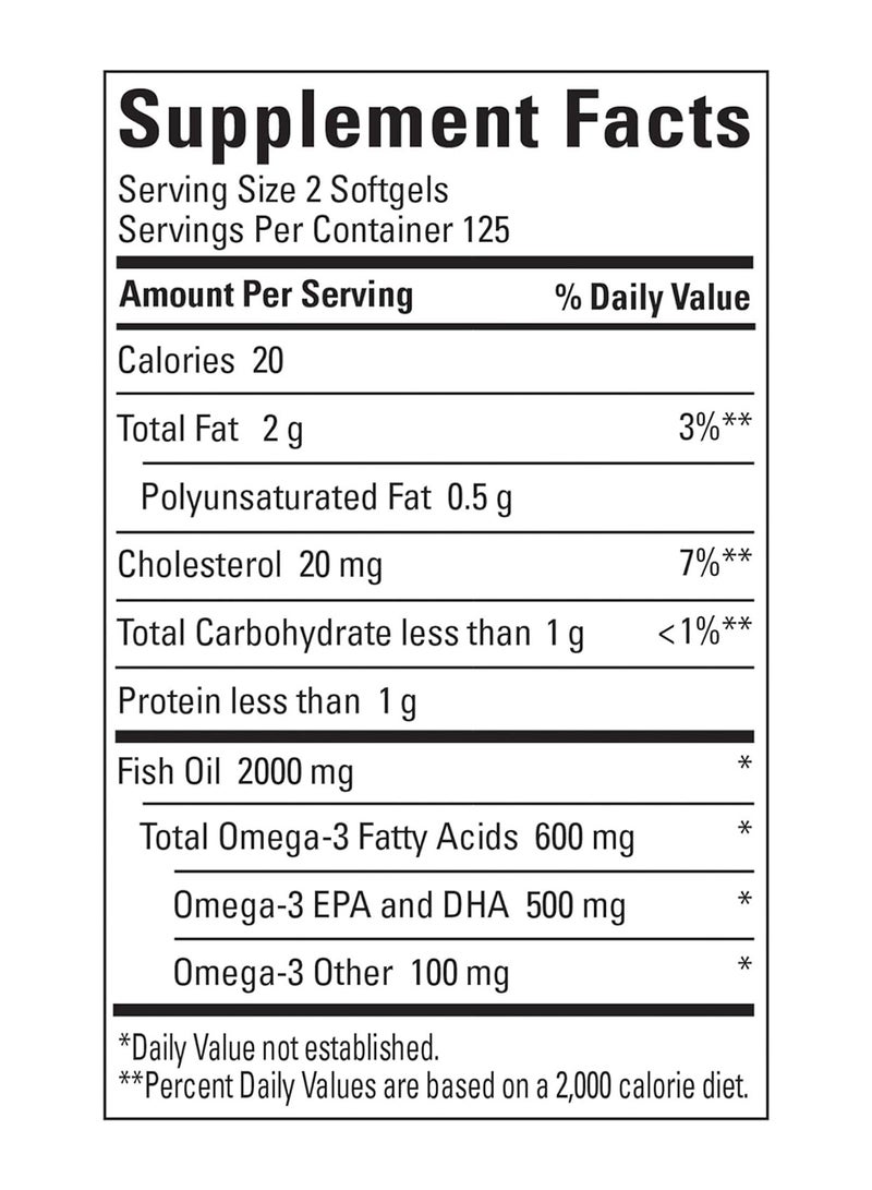 Nature Made Fish Oil 1000 Mg Softgels Omega 3 Fish Oil For Healthy Heart Support Supplement With 250 Softgels 125 Day Supply - Image 5