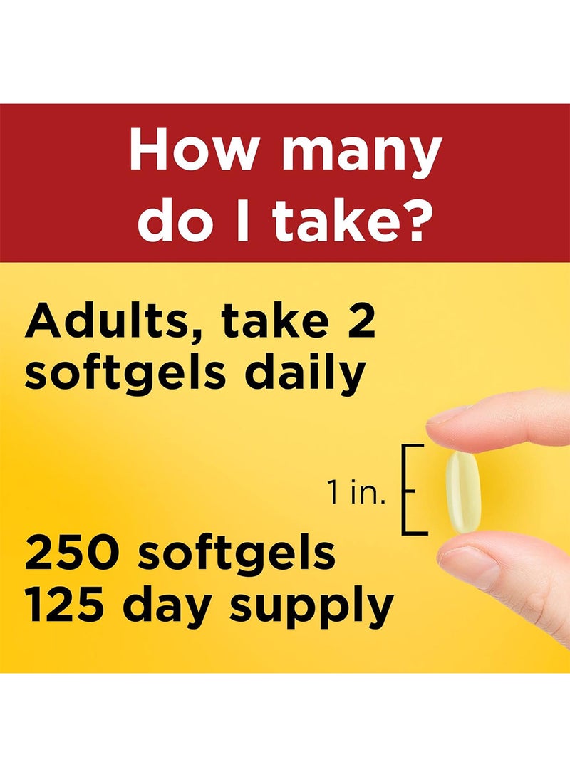 Nature Made Fish Oil 1000 Mg Softgels Omega 3 Fish Oil For Healthy Heart Support Supplement With 250 Softgels 125 Day Supply - Image 4