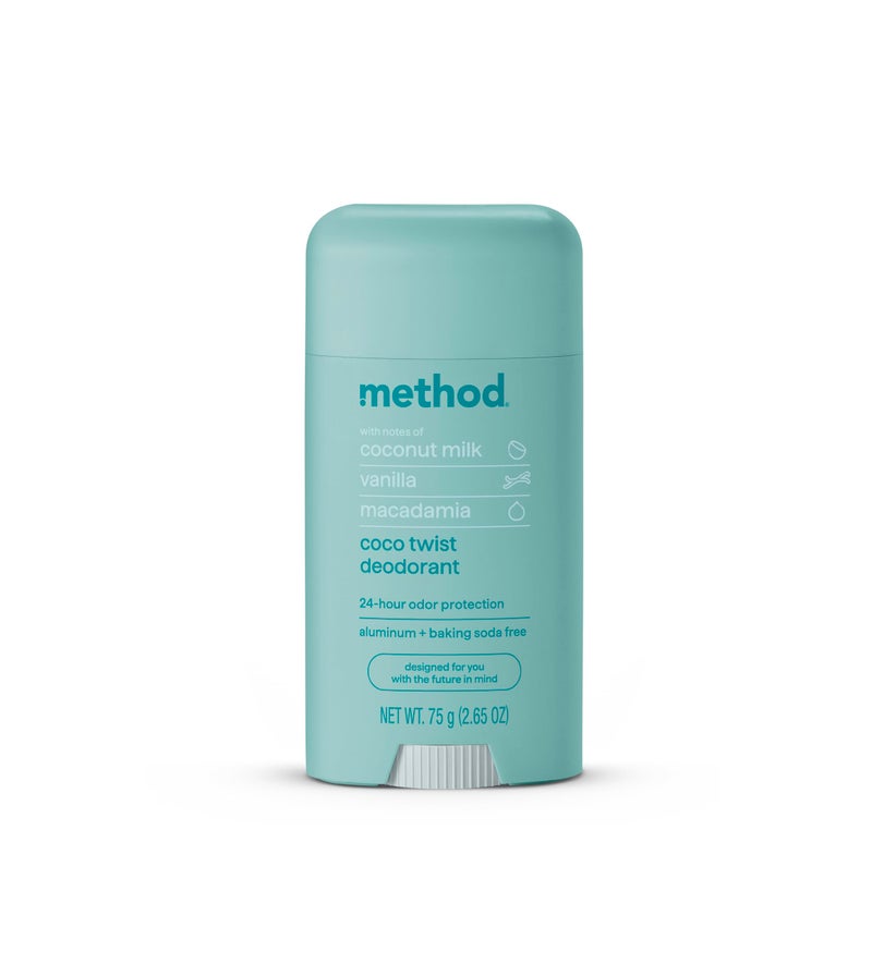 Method Deodorant, Coco Twist, Coconut Milk, Avocado + Macadamia Oil notes, 24 Hour Odor Protection, 2.65 oz - Image 1