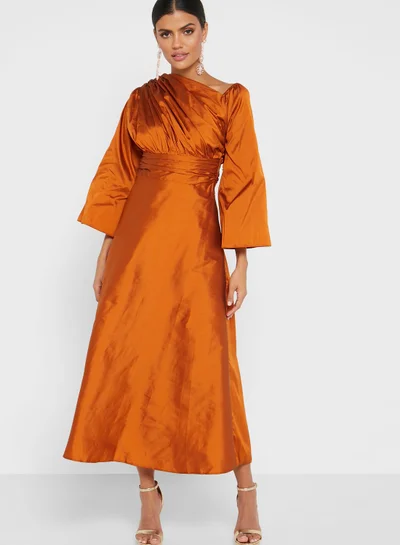 Khizana Draped Neckline Detail Dress