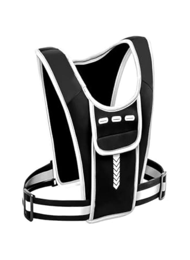 HOOKOR Reflective Running Vest with Phone Holder and Water Bottle Pouch,Adjustable Waistband & Breathable Material,Ideal for Running, Men & Women - Image 1
