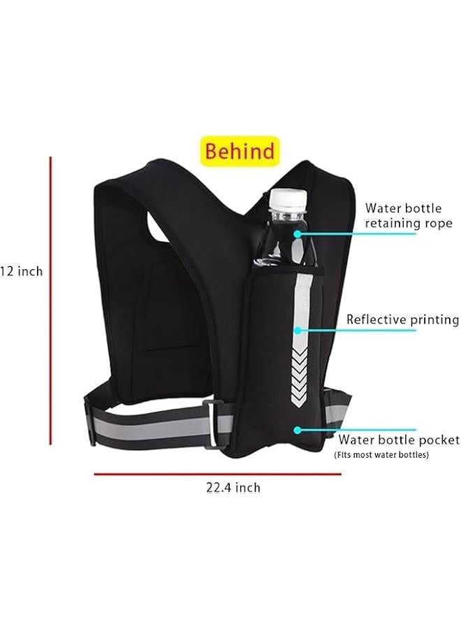 HOOKOR Reflective Running Vest with Phone Holder and Water Bottle Pouch,Adjustable Waistband & Breathable Material,Ideal for Running, Men & Women - Image 3