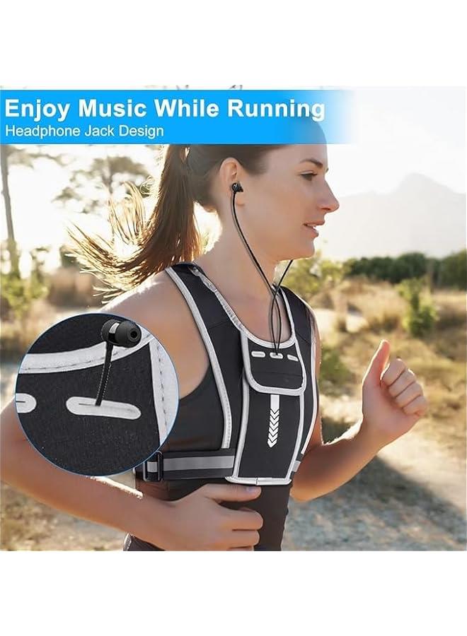 HOOKOR Reflective Running Vest with Phone Holder and Water Bottle Pouch,Adjustable Waistband & Breathable Material,Ideal for Running, Men & Women - Image 4