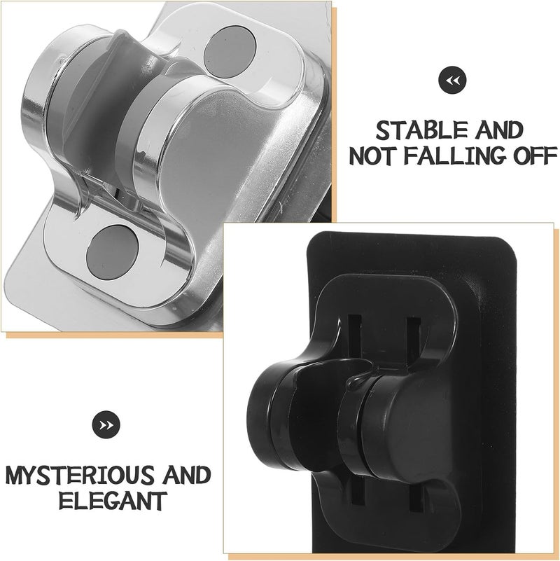 DOITOOL 2pcs Shower Head Holder Wall Mount - Bathroom Adhesive No Drilling Wall Mount Adjustable Handheld Showerhead Bracket for Home Rv - Image 3