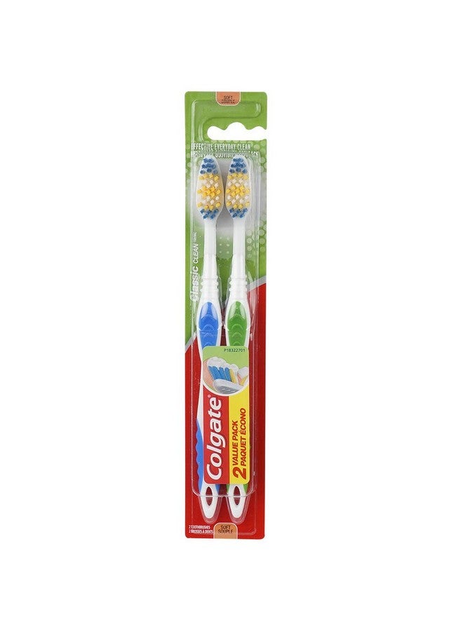 Colgate Classic Clean Full Head Toothbrush, Soft, 2 Count (Pack of 1)