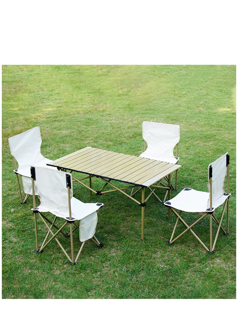 Arabest - Sketch Chair Foldable Chair Compact Folding Chair Camping Chairs Dual Lock Portable Camping Chair Folding Outdoor Chair Beach Chairs Folding Stools Casual Lawn Travel Oxford Cloth White (72 X 42 X 42) - Image 1