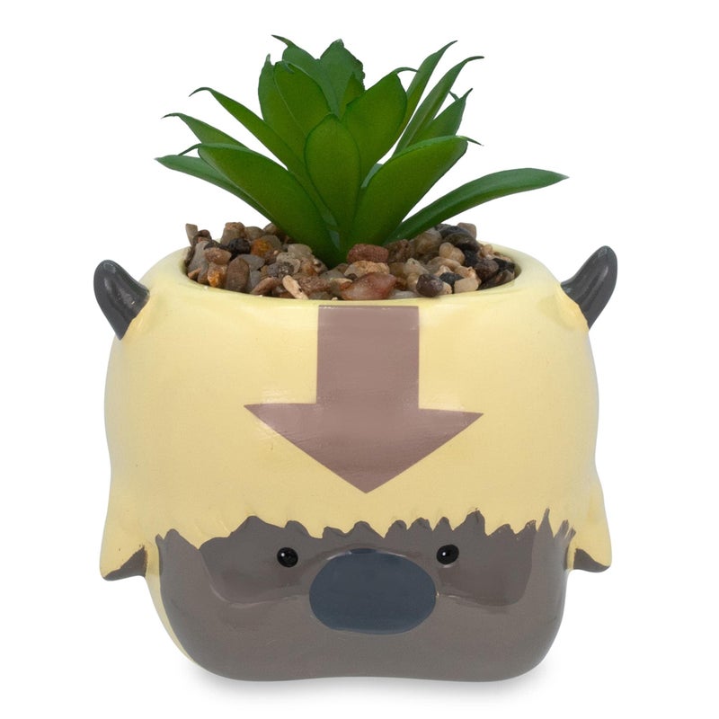 Avatar The Last Airbender Appa 6Inch Ceramic Planter With Artificial Succulent  Small Flower Pot Faux Indoor Plant For Desk Shelf Trinket Tray  Cute Home Decor Anime Gifts and Collectibles
