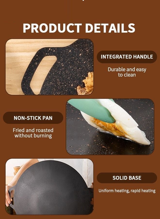 Aikenn Non-Stick Grill Pan, Barbecue Plate，Double-eared Baking Pan,Bbq Grill Pan With Oil Outlet,  Durable,Even-Heating,Versatile carbon steel Griddle For Induction,Gas Stove,Electric Cooktop,Indoor Or Outdoor Grilling(30cm) - Image 4