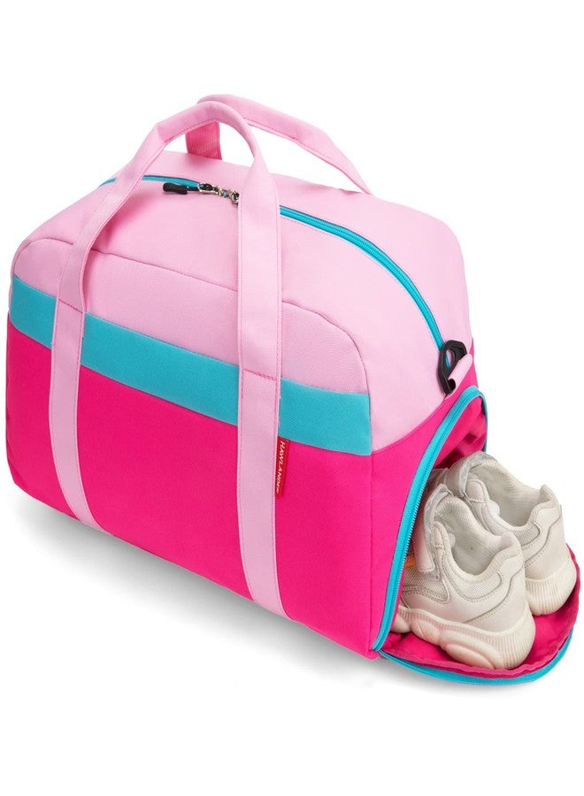 HawLander Kids Duffle Bag for Boys or Girls, Fit School Practice, or Overnight Travel, Pink, 18.0"L x 10.0" H x 10.0"W, Colour - Image 5