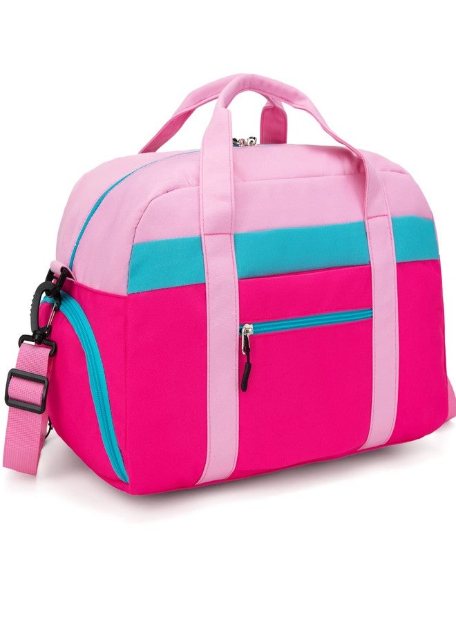 HawLander Kids Duffle Bag for Boys or Girls, Fit School Practice, or Overnight Travel, Pink, 18.0"L x 10.0" H x 10.0"W, Colour - Image 1