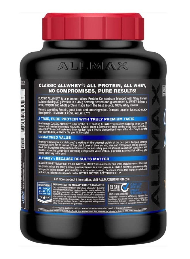ALLMAX Nutrition Classic AllWhey 100% Whey Protein Chocolate Peanut Butter 5 lbs (2.27 kg) - Image 2