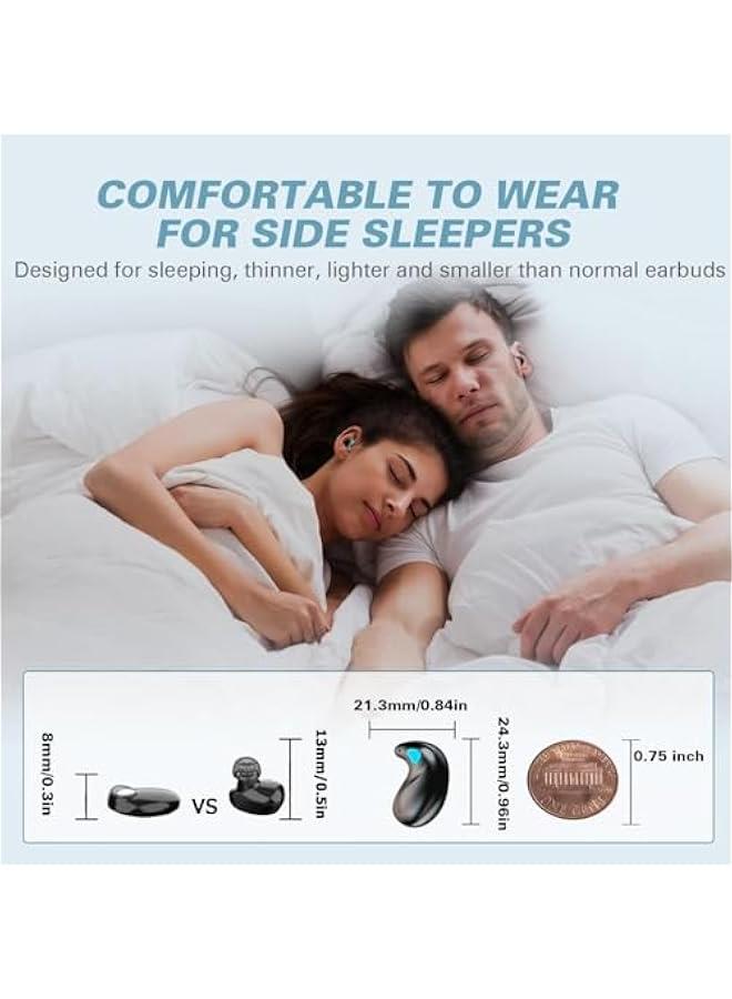 Flat Invisible Sleep Wireless Earphone IPX5 Waterproof Thin Invisible Sleep Earbuds for Side Sleepers Sleep Ear Buds Smallest Tiny Small Mini Discreet Earbud for Sleeping Invisible Headphones - Image 2