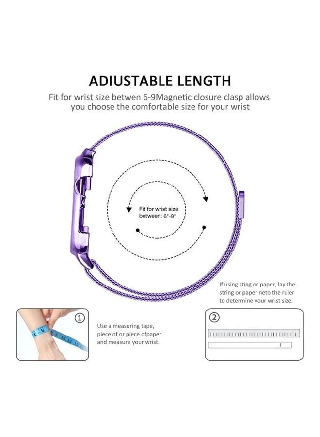 NIBEMINENT Milanese Loop Magnetic Stainless Steel Watchband With Frame for Apple Watch Series 4/5 40mm Lavender Purple  - Image 3