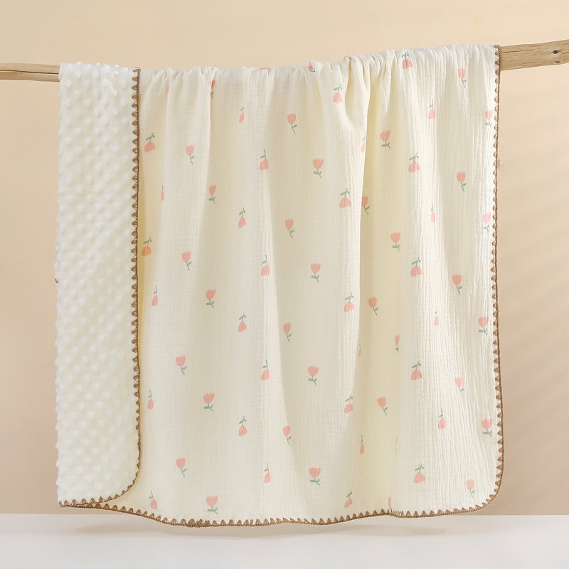 Gauze Beanstalk Blanket Four Seasons Baby Gauze Cover Blanket Spring and Autumn Thin Quilt Baby Beanstalk Blanket Kindergarten Cover Blanket Tulip