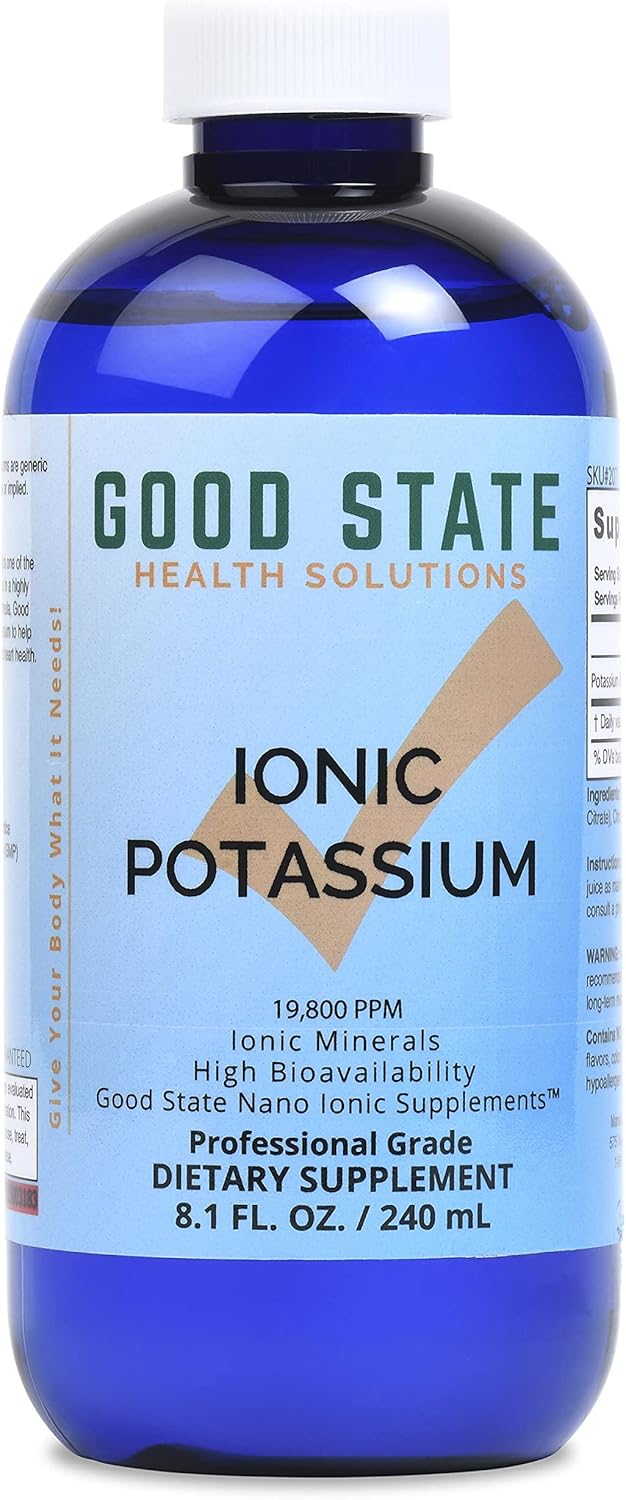 Good State Ionic Potassium Natural Nano Sized Mineral Technology Professional Grade Supports Healthy Energy Levels 60 Servings 8 Fl oz Bottle - Image 1