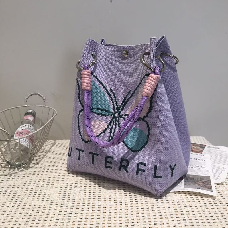 Korean Style New Style Fragrant Style Rope Knot Handbag Elegant Style Travel Large Capacity Hand Bag Western Style - Image 4