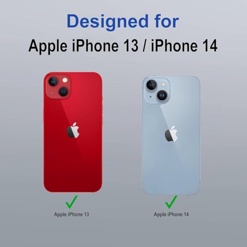 MAGICHUB Ultra-Hybrid Back Cover Case for iPhone 13/14 Compatible with Wireless Charging | 360¡ Protection | Crystal Clear Hard Back Cover Case for iPhone 13/14 (NavyBlue-Magsaf) - Image 2