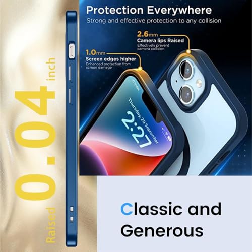 MAGICHUB Ultra-Hybrid Back Cover Case for iPhone 13/14 Compatible with Wireless Charging | 360¡ Protection | Crystal Clear Hard Back Cover Case for iPhone 13/14 (NavyBlue-Magsaf) - Image 5