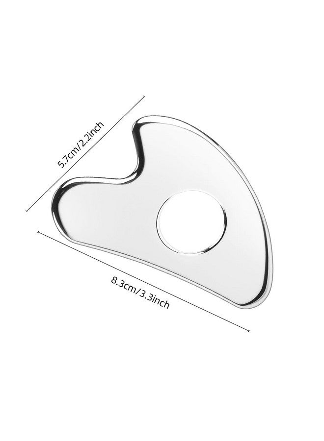 BTYMS Gua Sha Facial Tools Stainless Steel, Heart Shaped Guasha Tool with Hole， Metal Face Sculpting Tool Skin Care Massage Scraper - Image 2