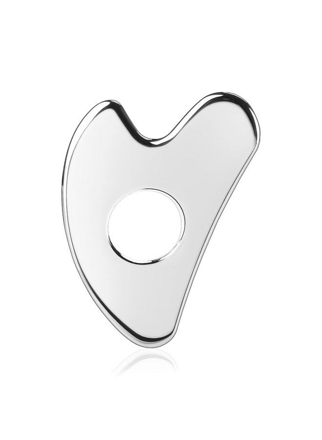 BTYMS Gua Sha Facial Tools Stainless Steel, Heart Shaped Guasha Tool with Hole， Metal Face Sculpting Tool Skin Care Massage Scraper - Image 1
