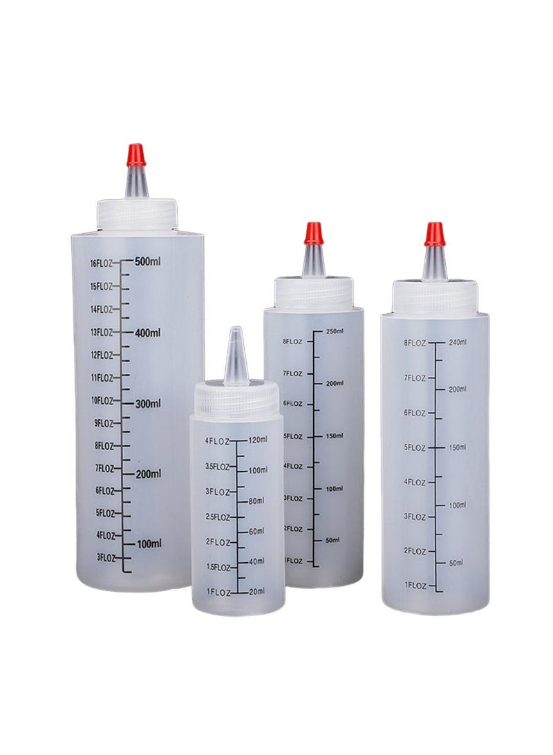 Condiment Squeeze Bottles, 12 Pack 120 ML Plastic Bottles With Red Tip Cap Tie Dye Empty Paint Bottle White  - Image 5