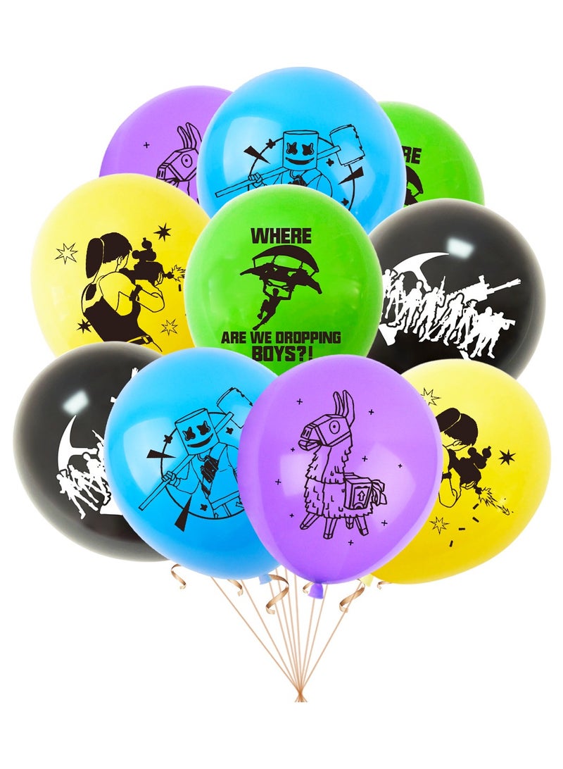 Fortnite Game Theme Birthday Party Decoration Set, Happy Birthday Banner, Bunting, Cake Decorating Topper, Background Cloth and Balloons, Perfect for Boys and Girls Birthday Decoration - Image 4