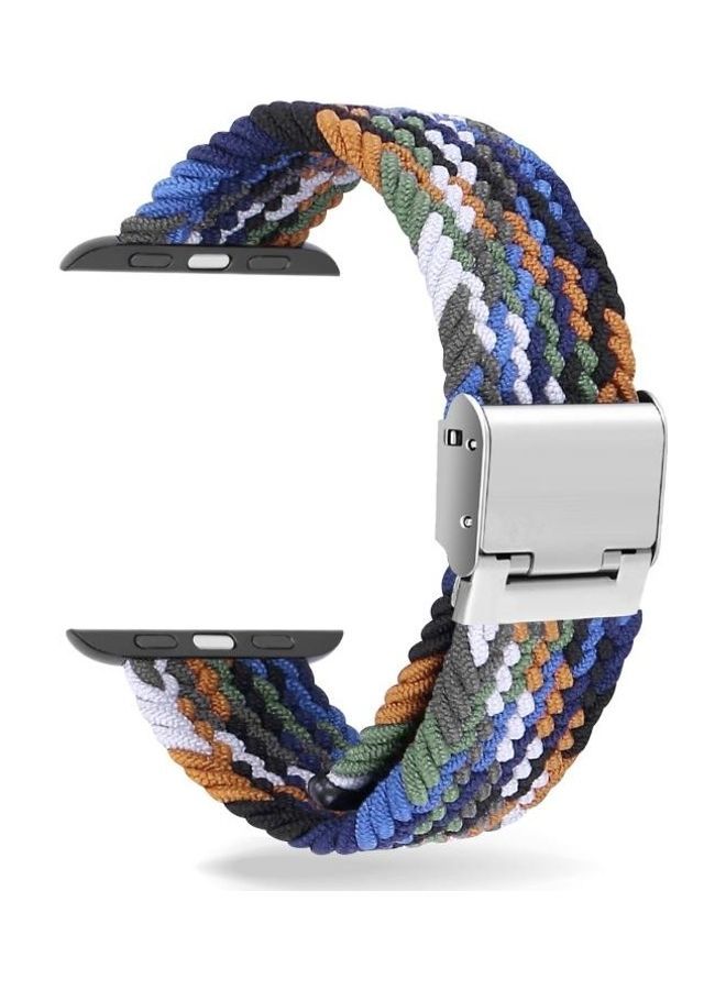 NIBEMINENT Braided with Stainless Steel Replacement Watchbands For Apple Watch Series 7/6/SE/5/4/3/2/1 41/40/38mm Multicolour - Image 1
