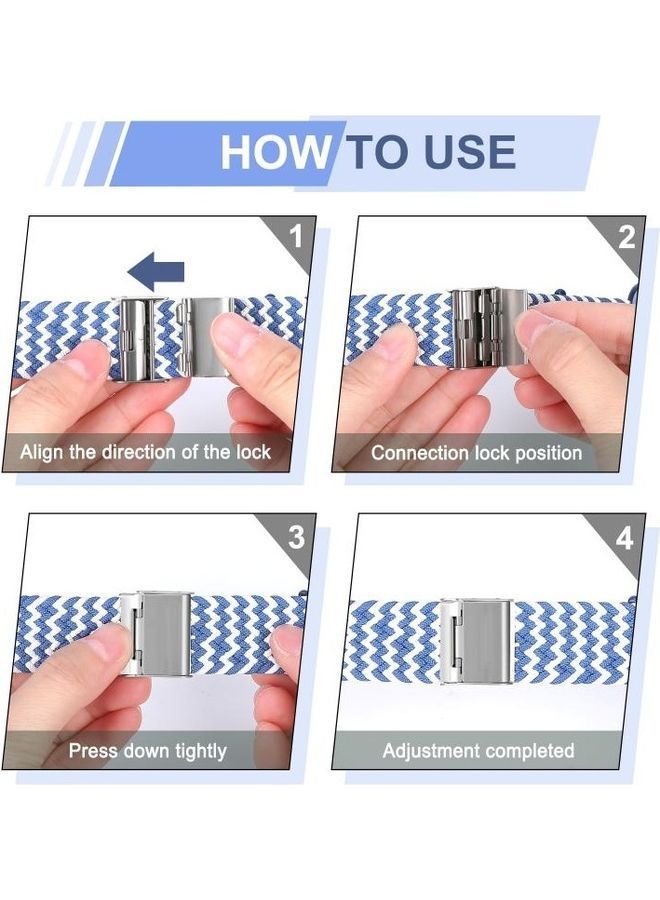 NIBEMINENT Braided with Stainless Steel Replacement Watchbands For Apple Watch Series 7/6/SE/5/4/3/2/1 41/40/38mm Multicolour - Image 5