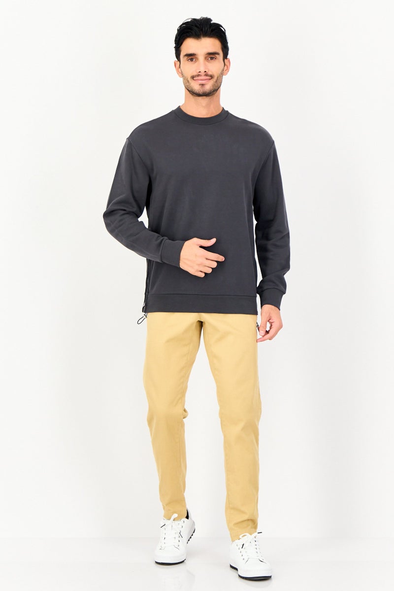 Selected Homme Men Regular Fit Long Sleeve Sweatshirt, Dark Grey - Image 3