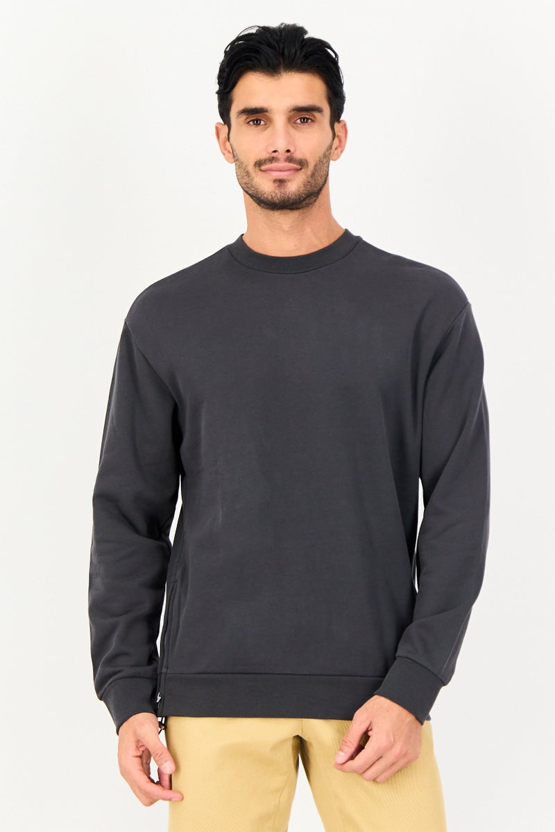 Selected Homme Men Regular Fit Long Sleeve Sweatshirt, Dark Grey - Image 1
