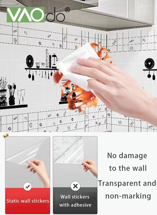 فاو دو ملصق حائط مقاوم للزيت، ملصق حائط ذاتي اللصق، ورق حائط قابل للإزالة، ديكور مطبخ مقاوم للحرارة 60*100 سم - Image 4