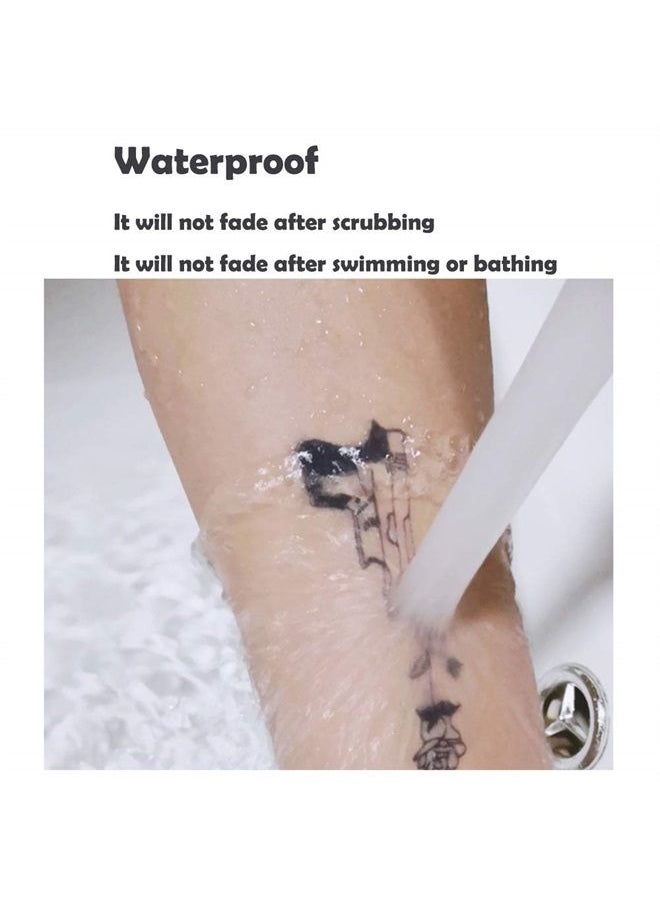 Oottati 6 Sheets Semi Permanent Tattoo Stickers Long Lasts 1-2 Weeks Temporary Tattoo Stickers Animal Totem Cat Bird Wolf Owl Tiger Dragon, Realistic Appearance and Natural Fading 