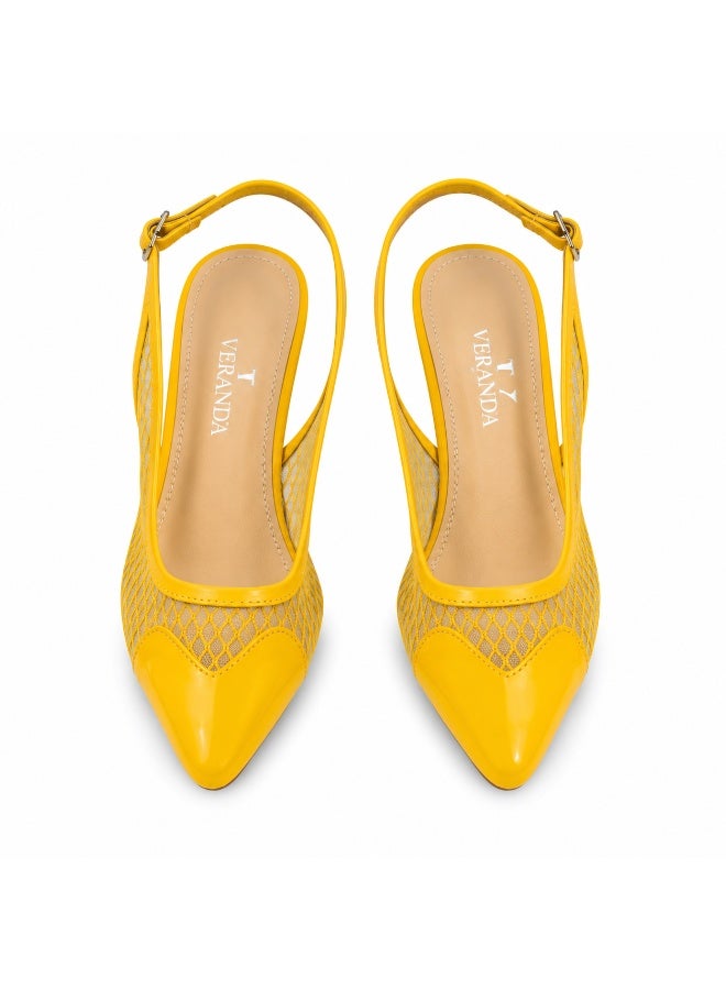 Vbranda Elegant Sandal slingback heels featuring sheer mesh panels C-134 - Image 2