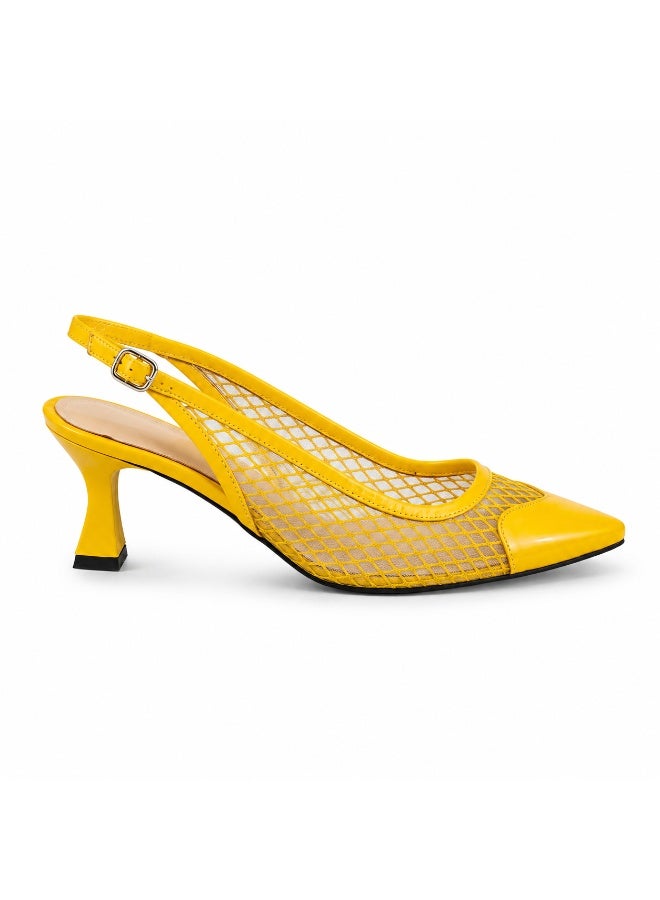 Vbranda Elegant Sandal slingback heels featuring sheer mesh panels C-134 - Image 3