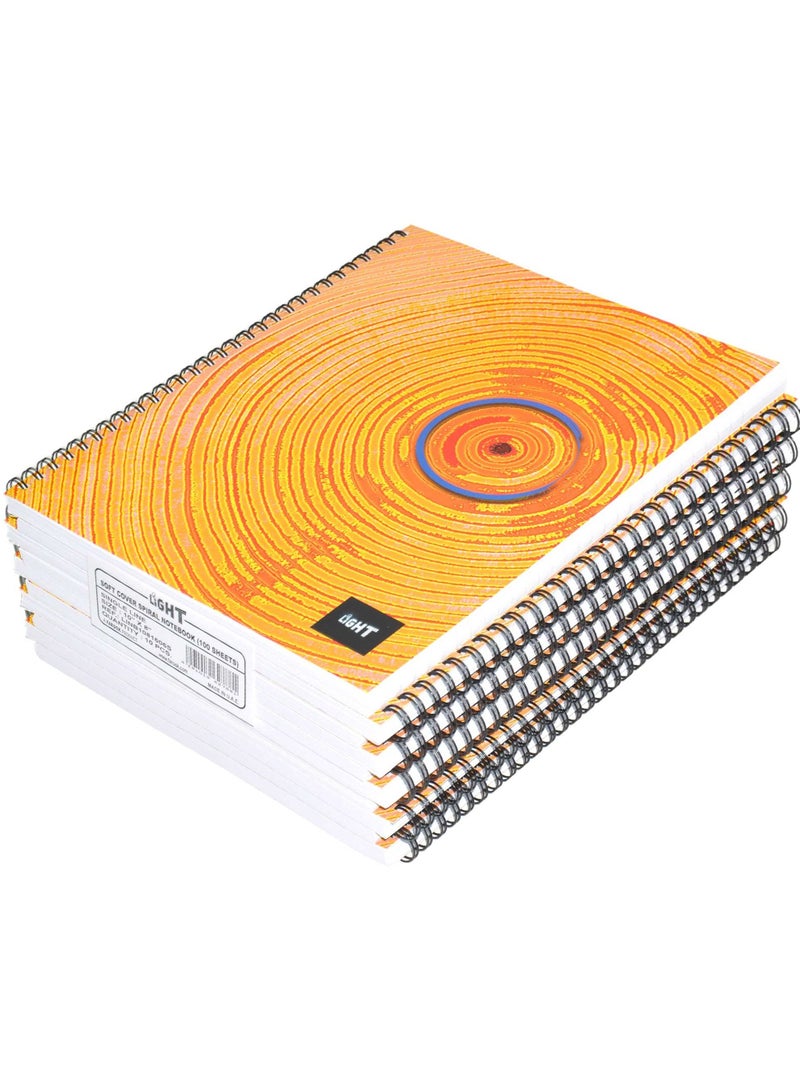 FIS دفتر ملاحظات لينة الغلاف حلزوني FIS LIGHT عبوة من 10، خط واحد، 10X8 بوصة (25.4 X 20.32 سم) 100 ورقة -LINB1081606S - Image 1