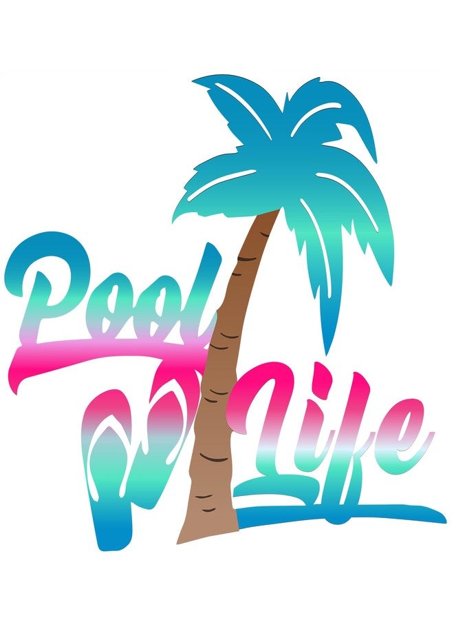 LEIFIDE Pool Life Metal Wall Art Decor 16 x 12.6 Inch Coastal Metal Wall Art Tropical Outdoor Swimming Pool Sign for Summer Beach Patio, Bathroom, Living Room - Image 1