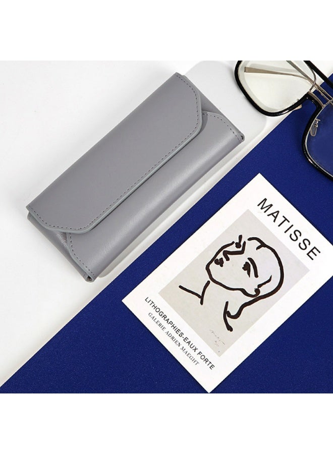 Classic Solid Color Anti Pressure Anti Wear Glasses Protection Box, Portable PU Waterproof Glasses Storage Bag - Image 2