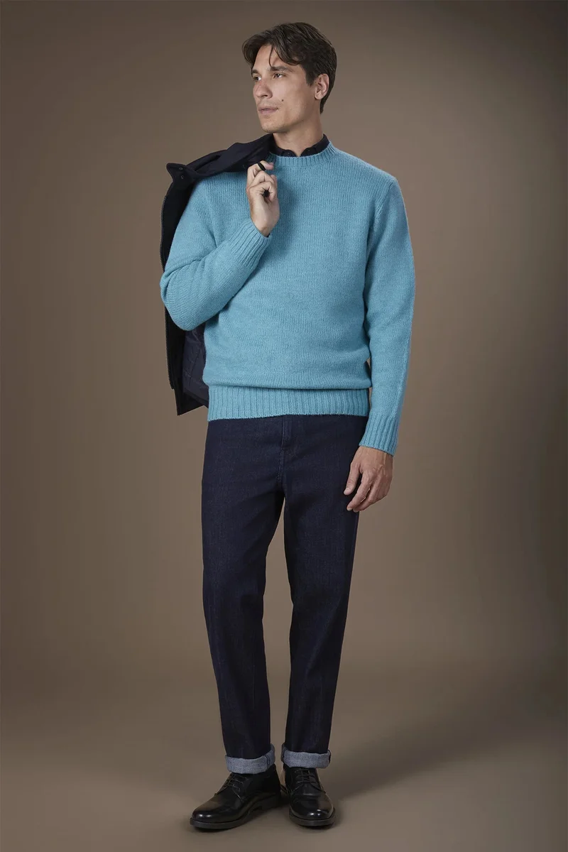 Doppelganger Blue Men's crew neck jumper - Aquamarine for Men | Best Price UAE