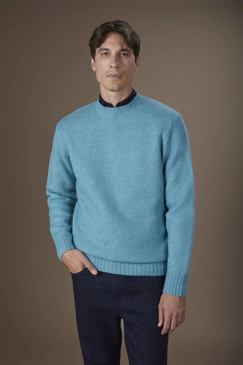 Men's crew neck jumper - Aquamarine