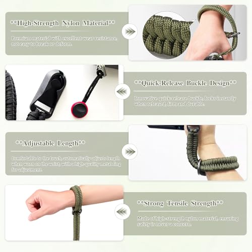 TecoKart® Camera Strap Wrist Strap for Mirrorless Camera Non-slip Paracord Camera Hand Strap Rope for All DSLR Instant Cameras Binoculars - Image 3