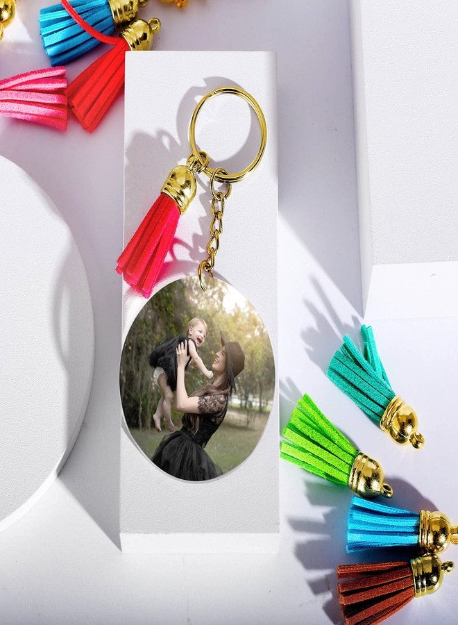 Lganze Acrylic Keychain Blank for Vinyl Key - Key Chain for Craft,Bulk Keychain Rings,Tassels Keychain Blanks Rings,Key Chain Kit (Gold Kits) - Image 4