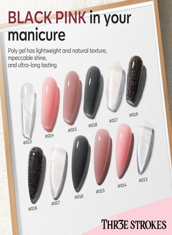 THR3E STROKES Poly Nail Gel Extension Kit for Builder Gel UV Nail Art Kit Nail Extension Set (Nude, Pink, White) (62 Items in the set)( MINIMUM 180S TO DRY)(BEGGINERS KIT) (3) - Image 4