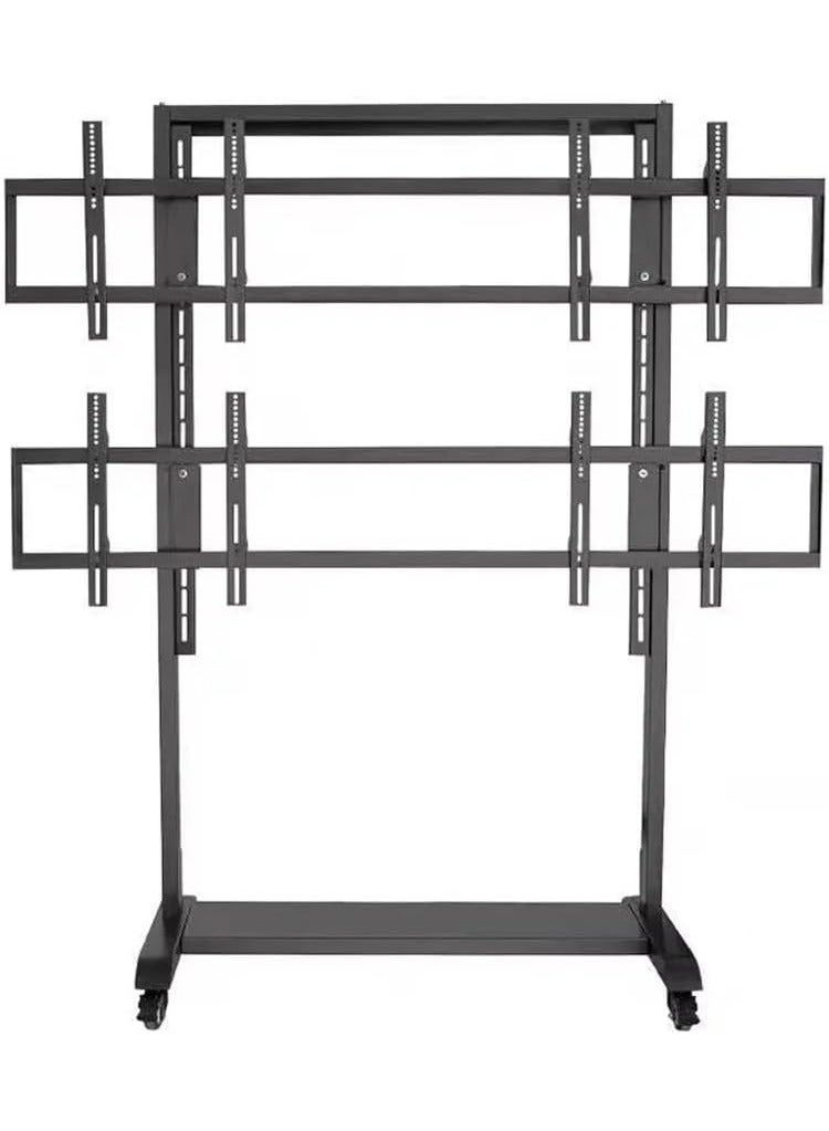 سكيل تك عربة حائط فيديو SH 8565VFS بأربع شاشات لشاشات LED/LCD مقاس 42-55 بوصة، VESA 600x400، حامل تلفزيون متنقل عالي التحمل، أقصى حمولة 160 كجم - أسود - Image 5