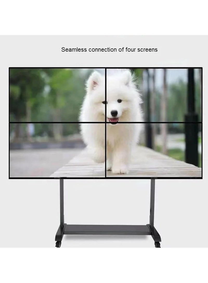 سكيل تك عربة حائط فيديو SH 8565VFS بأربع شاشات لشاشات LED/LCD مقاس 42-55 بوصة، VESA 600x400، حامل تلفزيون متنقل عالي التحمل، أقصى حمولة 160 كجم - أسود - Image 2