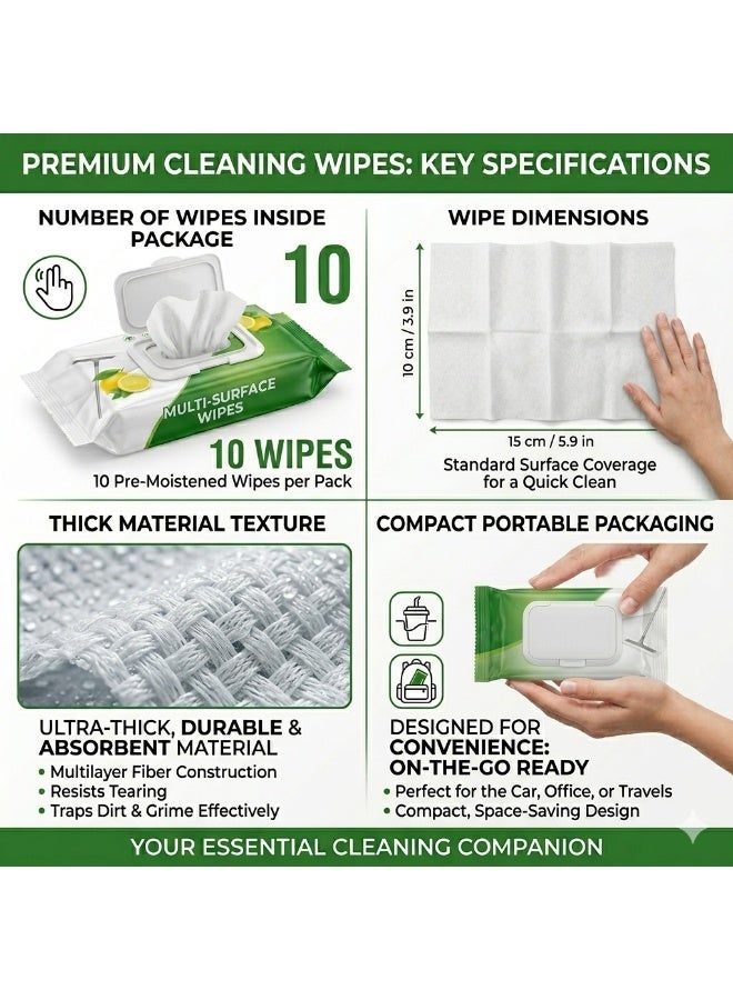4basix Clean Wet Floor Wipes Multipurpose Disposable Mop Wipes (Pack of 20) for Floor Maintenance Lemon Fresh Scent Quick Cleaning Dust Dirt Removal for Tile Wood Marble and Laminate Surfaces - Image 3