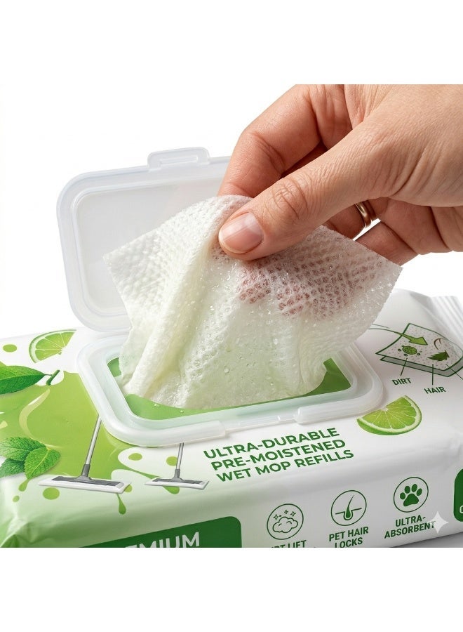 4basix Clean Wet Floor Wipes Multipurpose Disposable Mop Wipes (Pack of 20) for Floor Maintenance Lemon Fresh Scent Quick Cleaning Dust Dirt Removal for Tile Wood Marble and Laminate Surfaces - Image 5