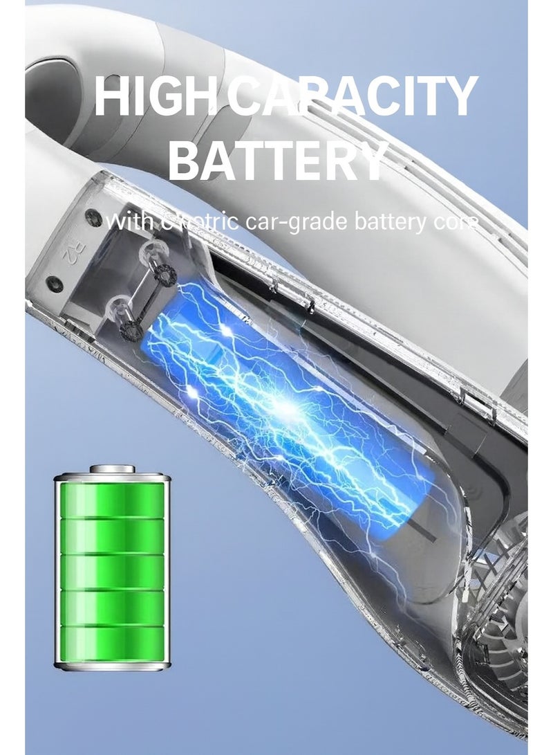 سَهْل تِك مكيف هواء للعنق - مروحة عنق محمولة بدون شفرات مع تبريد بورنيول · تدفق هواء 360° لأعلى ولأسفل · عرض LED بثلاث سرعات · شحن USB · للسفر الداخلي والخارجي (أبيض) - Image 4