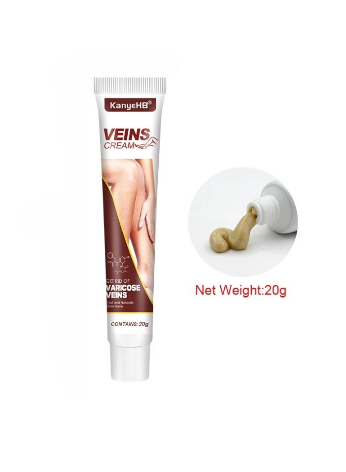 KanyeHB Varicose Veins Remove Cream, Blood Circulation Vein Care Leg Cream, Vasculitis Phlebitis Foot Care Ointment, Pain Relief Therapy Firming Vein Lotion For Treatment Of Varicose Veins - Image 1